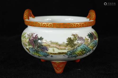 A Chinese Famille-Rose Porcelain Incense Burner