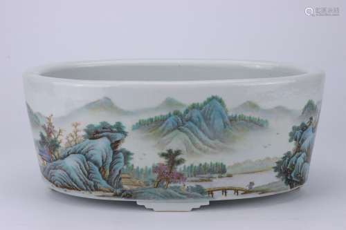 A Chinese Famille-Rose Porcelain Brush Washer