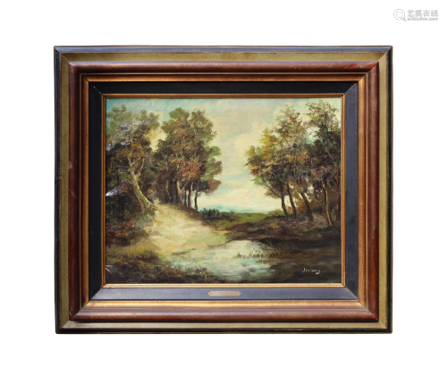 Landscape Oil Painting with Signature