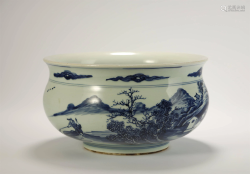 Qing, Blue and White Incense Burner