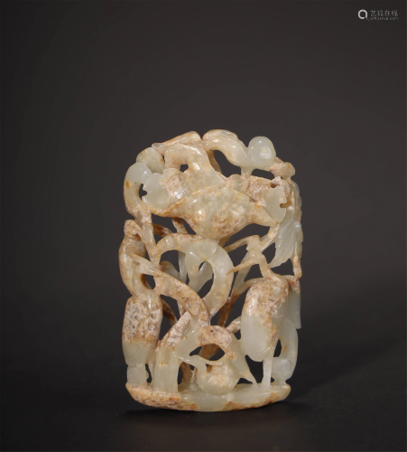 Qing Dynasty, Jade Carved lock button
