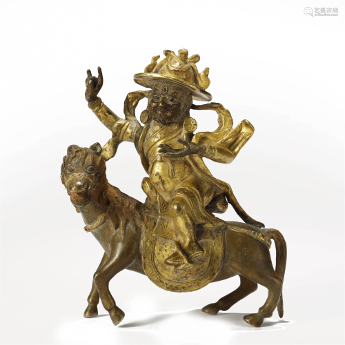 Qing Gilt Bronze God of Wealth Buddha