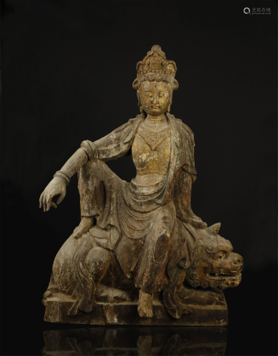 Ming Dynasty, A Wood Carved Kuan Yin St…