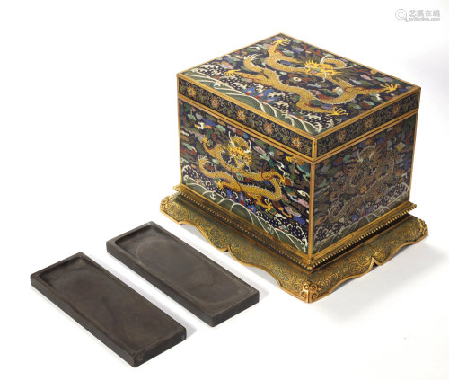 Gilt Bronze Cloisonne Study Box