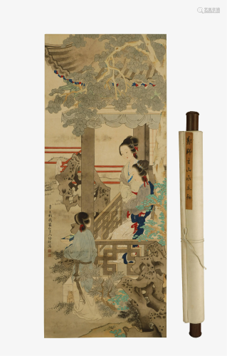 Xu Cao, Ladies Painting with Scroll
