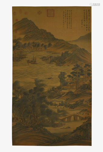 Wen Zhengming, Landscape Painting on Sil…