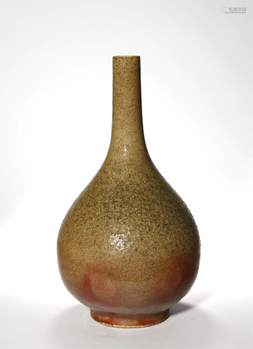 Qing, Brown-Glazed Long Neck Vase