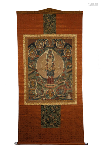 Qing Tibet , Avalokitesvara Thangka