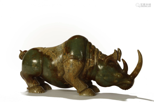 Ancient Jade Rhinoceros Ornament