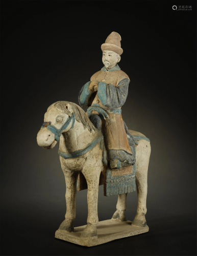 Ming, Painted figure Riding a Horse