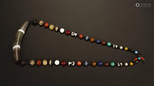 Qing Dynasty, Agate Necklace
