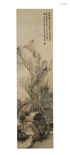 Wang Kun, Landscape on Paper with …