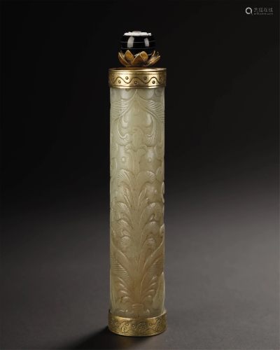 Qing Dynasty, Hetian Jade Incense Tube
