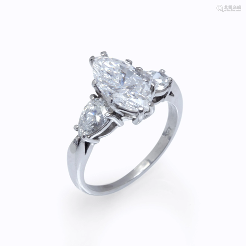 A diamond and platinum ring,