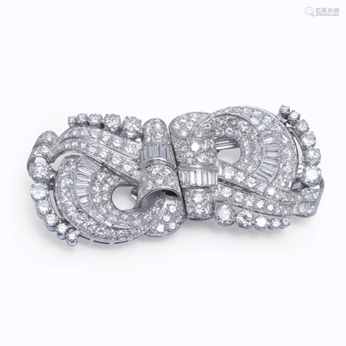 Diamond and platinum dress clips,