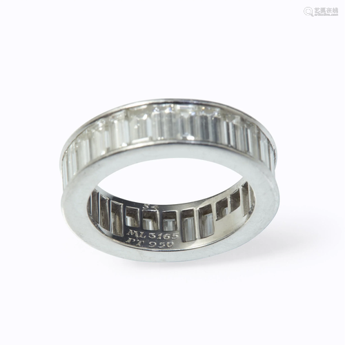 A diamond and platinum eternity band, Va…