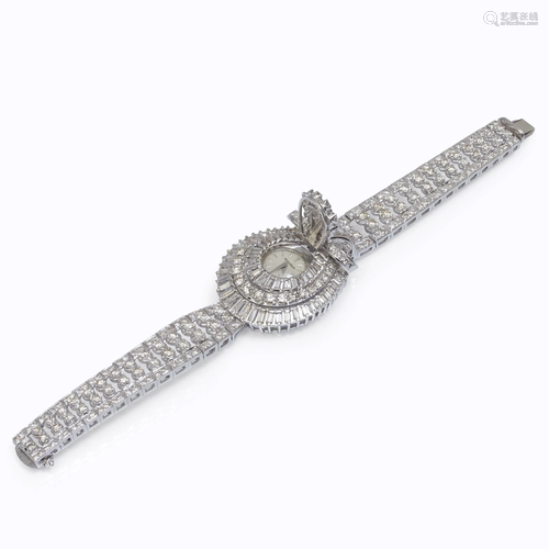 A diamond hidden watch bracelet, Jaeger Le…