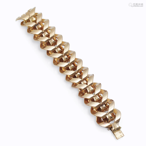 An eighteen karat gold bracelet,