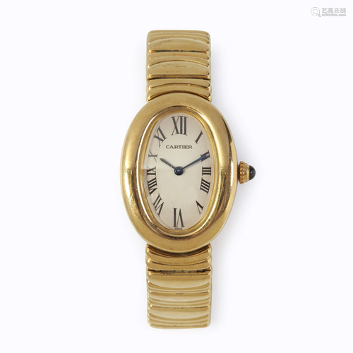 An eighteen karat gold bracelet wristwatch, …