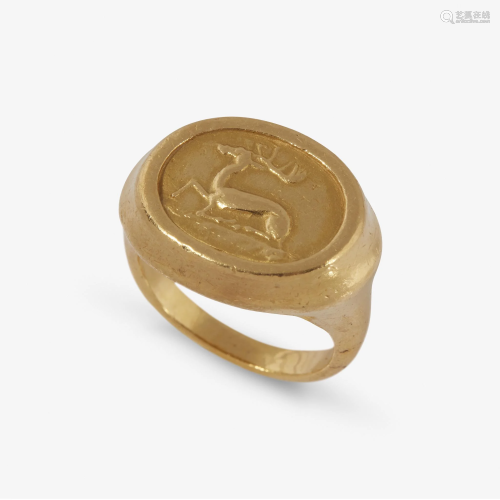 A twenty-two karat gold cameo ring, Helen …