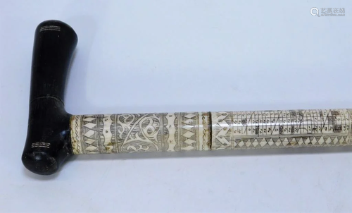 Nicely Carved Chinese Bovine Scrimshaw…