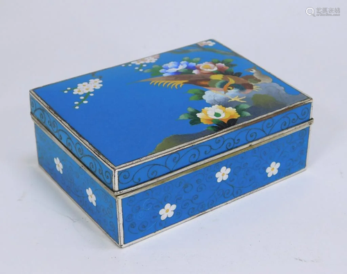 Japanese Silver Wire Cloisonne Inaba Dresser Box