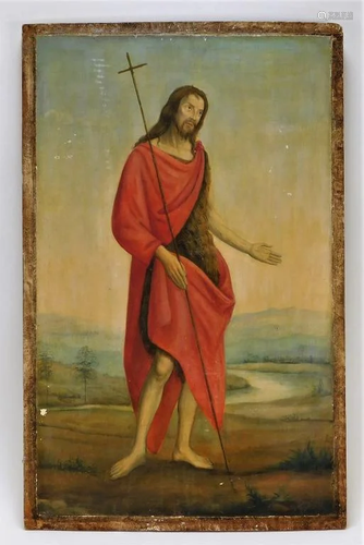 Old Master John the Baptist Panel Painting