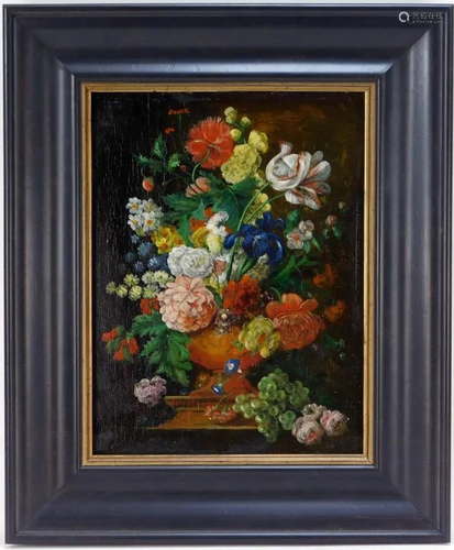 19C Dutch School Botanical Still Life Painting