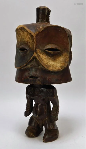 African Tribal Carved Wood Effigy Figure Statue