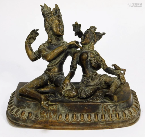 Antique Indian Vishnu and Lakshmi Bronz…