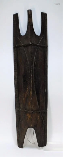 African Tribal Carved Wood Shield