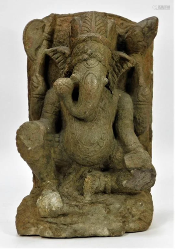 Indian Sandstone Carving of Ganesh