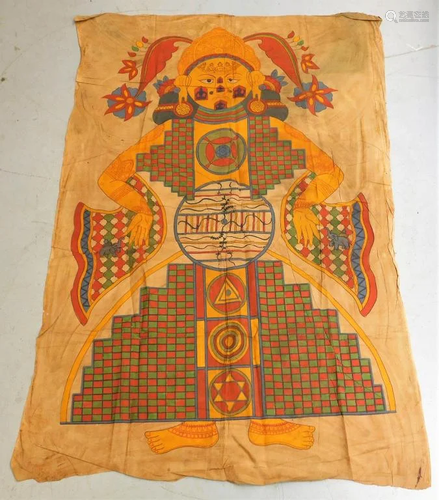 Polychromatic Indian Thangka Jain Tantric Painting