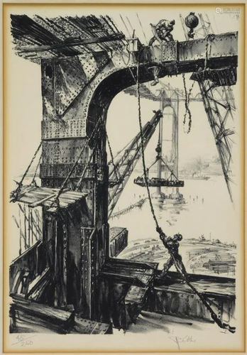 Lili Rethi American Industrial Bridge Etching