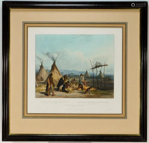 Karl Bodmer Native American Handcolored Lith…