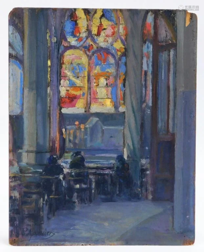 19C French Impressionist Cathedral Pai…