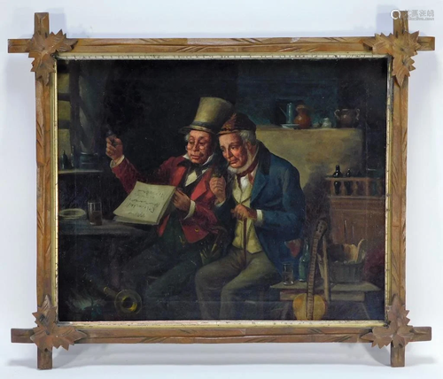 19C Continental Interior Genre Painting