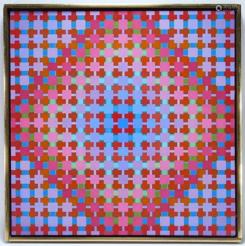 Masaaki Kusumoto Abstract Op Art Painting