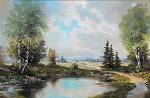 Emanuel Embler Impressionist Landscape Pa…