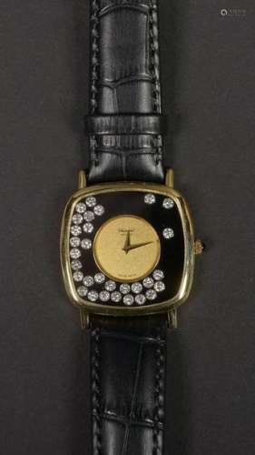 Montre Chopard en or jaune 18 carats et diamants t…