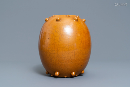 A Chinese monochrome brown-glaze…