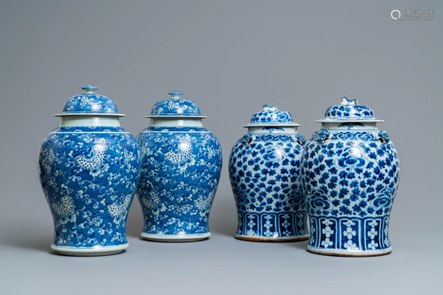 Two pairs of Chinese blue and white vases and…