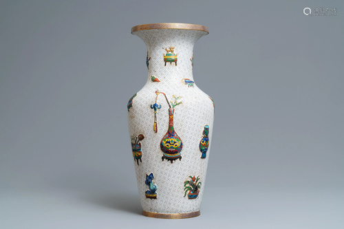 A Chinese cloisonne vase, 19th C.