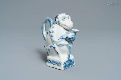 A rare Chinese blue and white monkey-shape…