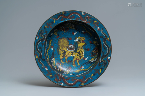 A large Chinese cloisonne basin, Republic