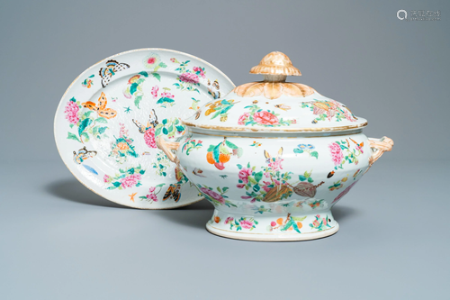 A Chinese Canton famille rose tureen and c…