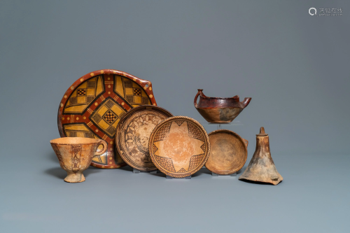 A varied collection of partly painted pottery, …