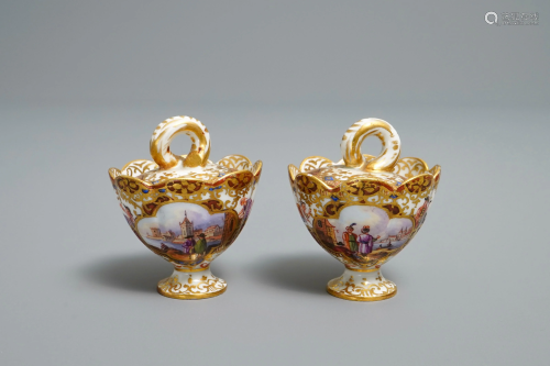 A pair of Meissen porcelain 'Kauffahrtei' ink…