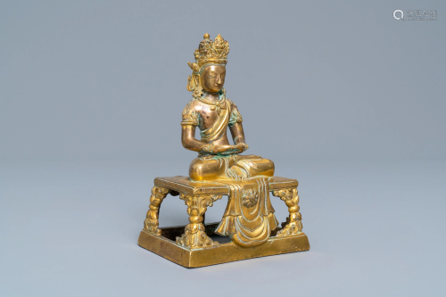 A Sino-Tibetan bronze figure of Buddha …