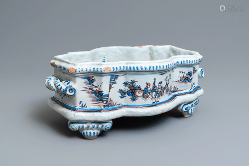 A large French faience chinoiserie jardini…